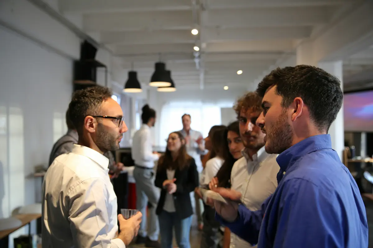 Business professionals collaborating during a meeting