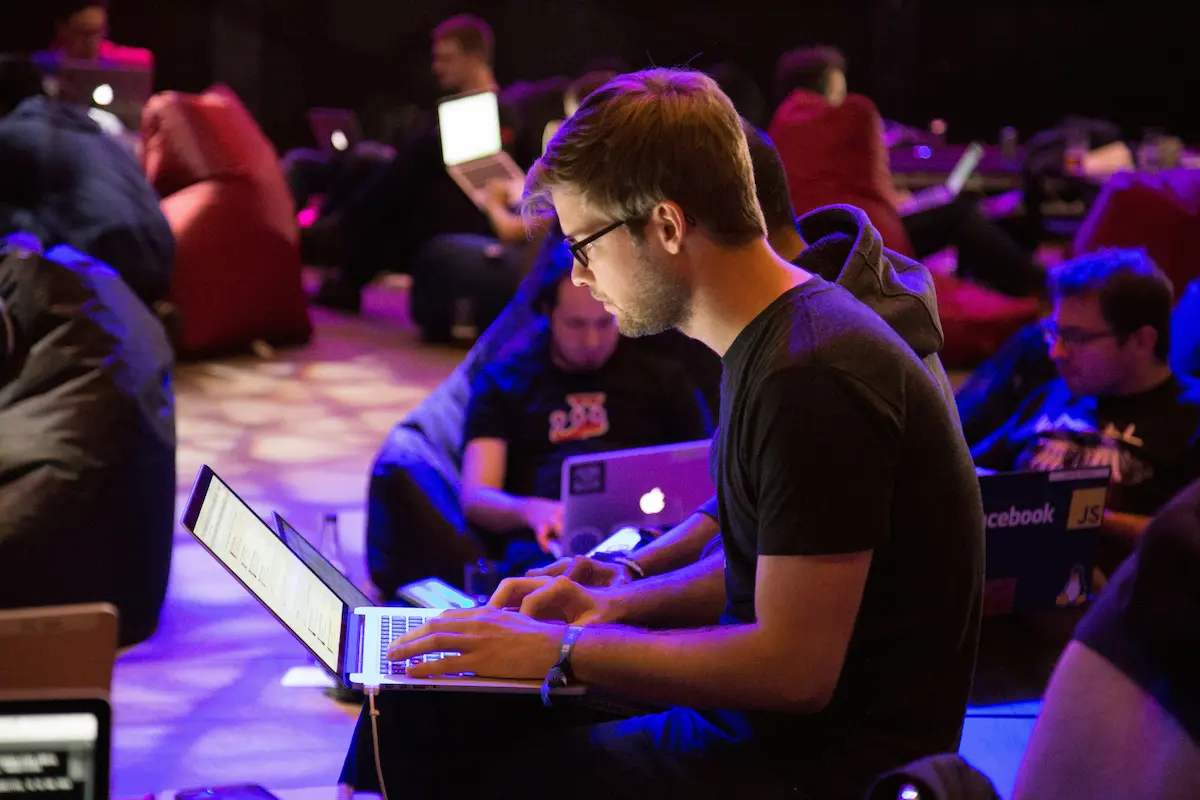 Technology professionals attending a conference