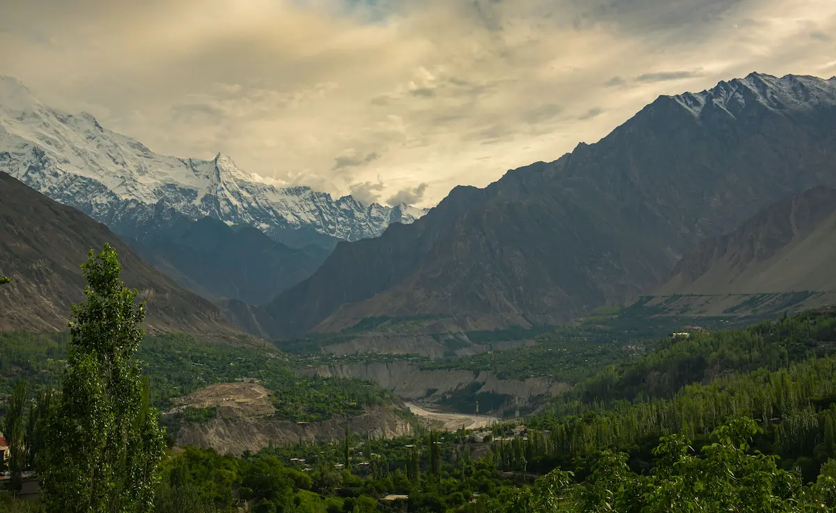 Scenic mountain landscape surrounded by nature